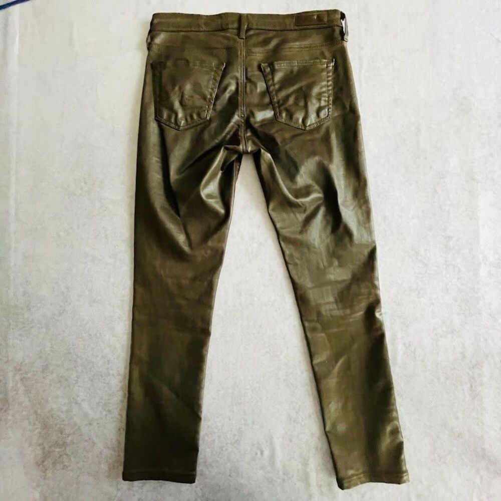 AG Adriano Goldschmied Leggings Womens Size 25 Brown Vegan Ankle Coated Pants - Picture 3 of 16